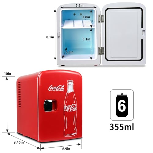 Coca-Cola Mini Fridge 4L Portable Cooler Red