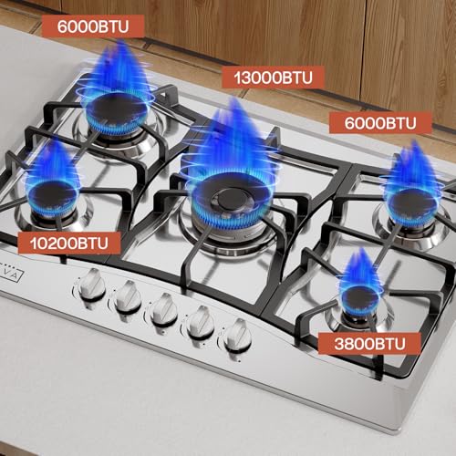 Empava Stainless Steel Gas Cooktop with 5 Burners