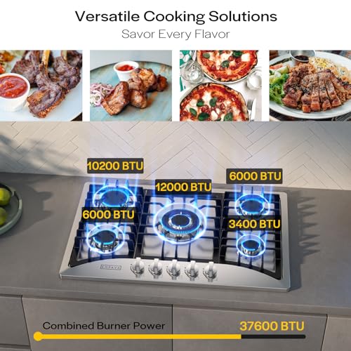 Empava 30" Stainless Steel Gas Cooktop with 5 Burners