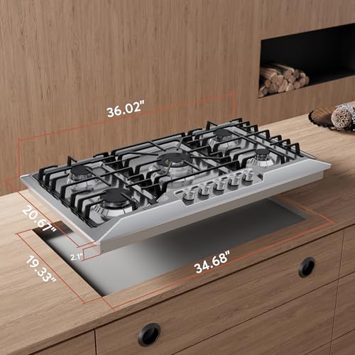 Empava 36" Gas Stove Cooktop with 5 Burner