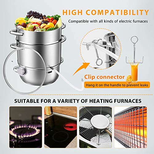 VIVOHOME 24cm Stainless Steel Juice Steamer Pot