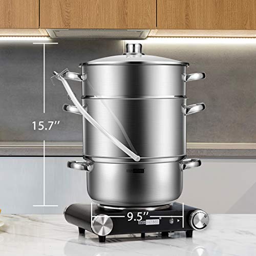 VIVOHOME 24cm Stainless Steel Juice Steamer Pot
