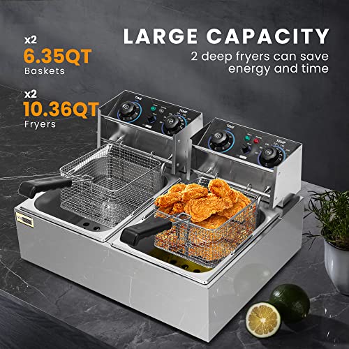 VIVOHOME 5000W Electric Deep Fryer with Baskets