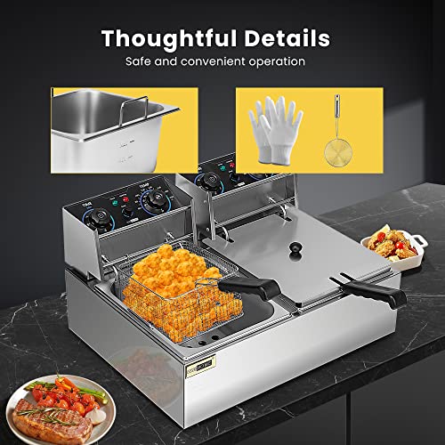 VIVOHOME 5000W Electric Deep Fryer with Baskets