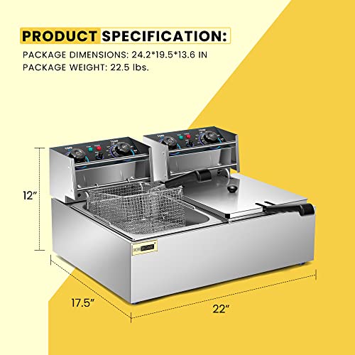 VIVOHOME 5000W Electric Deep Fryer with Baskets