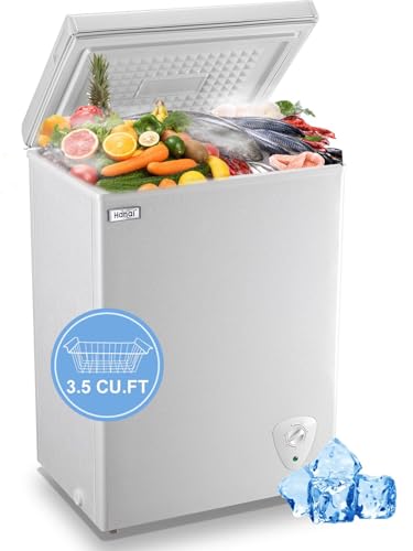 WANAI 3.5 cu ft Mini Chest Freezer, Black