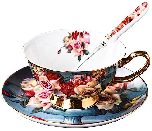 Vintage Rose Bone China Cup & Saucer Set