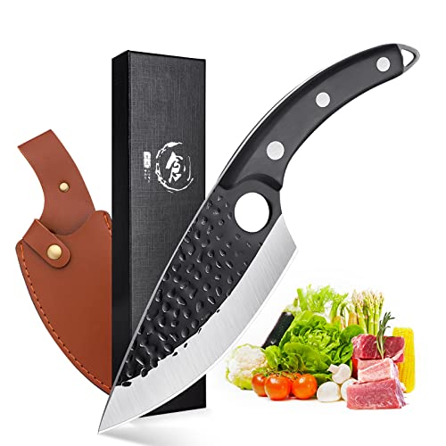 Huusk Viking Full Tang Butcher Knife with Sheath