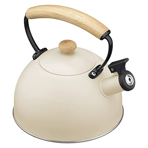 Navaris Whistling Tea Kettle - 2.4 QT Stainless Steel