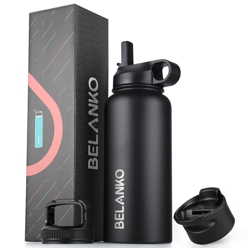 BELANKO Insulated Stainless Steel Water Bottle with Straw