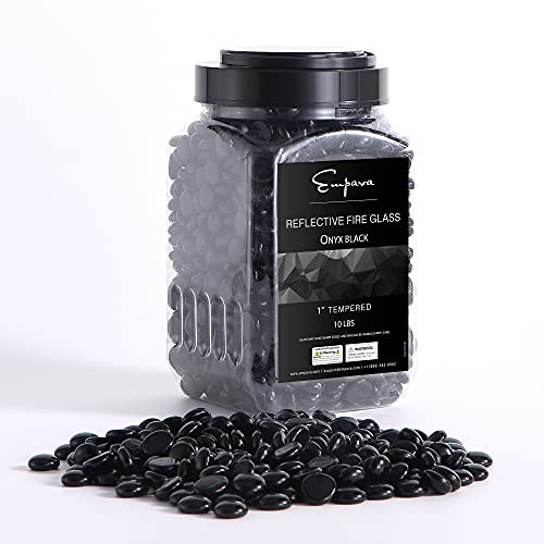 Empava 10 lbs. Reflective Tempered Glass Gas Fire Pit