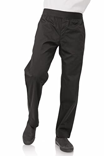 Chef Works Men's Slim Black Chef Pants, Lightweight, Medium