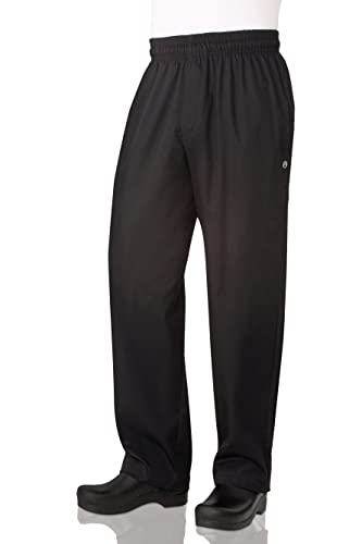 Chef Works Zip-Fly Baggy Chef Pants, Black, X-Large