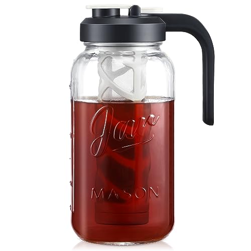AOZITA 2 Quart Glass Mason Jar Iced Tea Maker