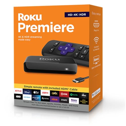 Roku Premiere HD/4K/HDR Media Player with Simple Remote