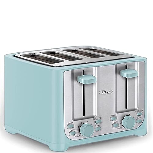 BELLA 4 Slice Toaster - Wide Slots, Removable Tray, Functions