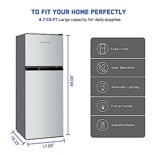 Compact Mini Fridge with Top Freezer, Silver