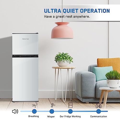 Compact Mini Fridge with Top Freezer, Silver