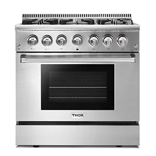 THOR Kitchen 36-Inch Dual Fuel Range in Stainless Steel