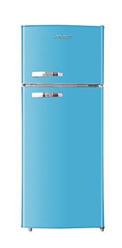 Retro 2 Door Apartment Size Refrigerator with Freezer