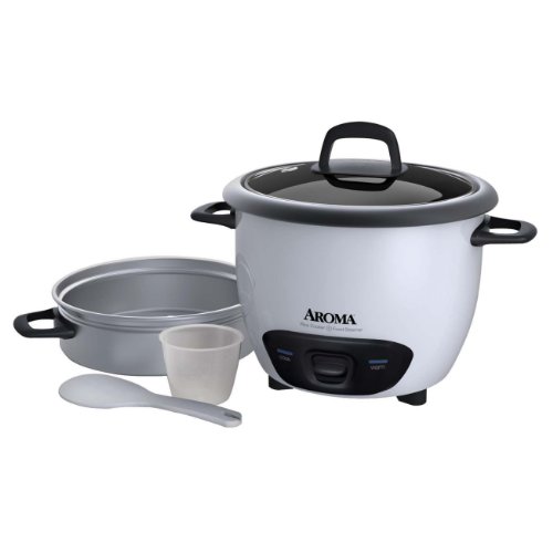Aroma Housewares Rice Cooker & Food Steamer, White