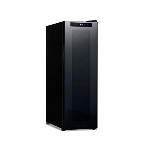 Newair 12 Bottle Freestanding Wine Cooler with Mirrored Glass