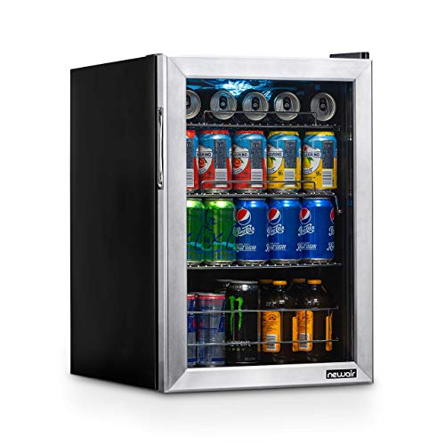 NewAir 90 Can Beverage Refrigerator with Glass Door