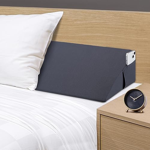 King Size Memory Foam Wedge Pillow Headboard Grey