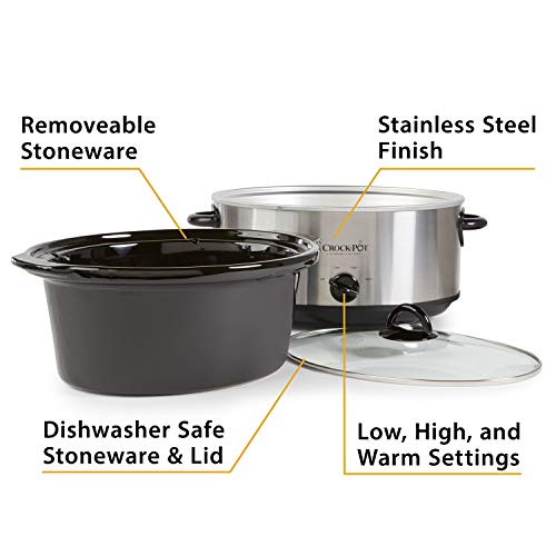 7-Qt Stainless Steel Oval Slow Cooker