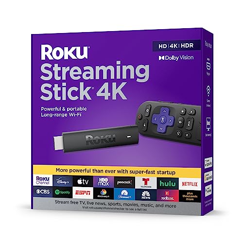 Portable Roku Streaming Stick 4K with Voice Remote