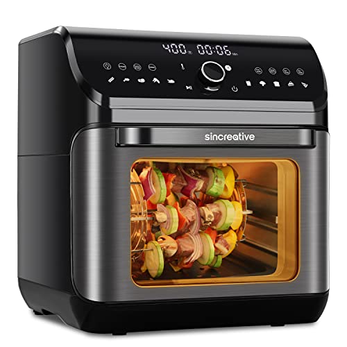 XL Air Fryer Toaster Oven Combo, 10-in-1, Black