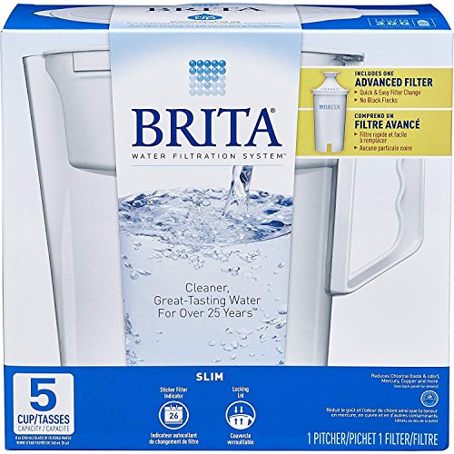 Brita Slim Water Pitcher with 1 Filter - White