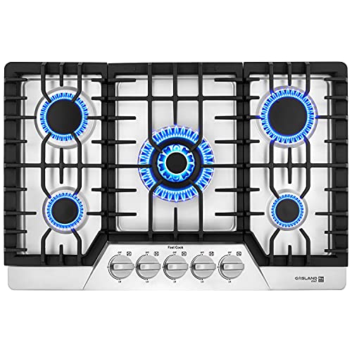 30" Gas Cooktop with 5 Burners, NG/LPG Convertible