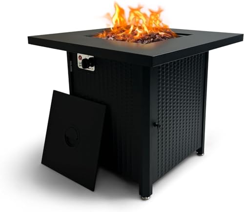 GasOne 28-inch Propane Tabletop Fire Pit - Stainless Steel