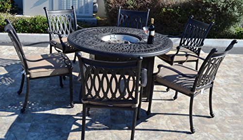 Grand Tuscany Cast Aluminum 7pc Outdoor Dining Set