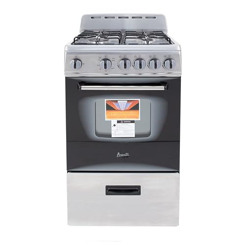 Avanti Gas Range 20" Black Stainless Steel