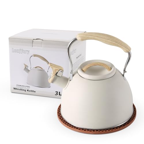 3.2 Quart Whistling Tea Kettle - Creamy White