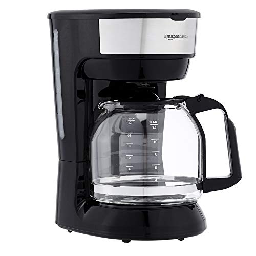 Black & Stainless Steel 12-Cup Coffee Maker with Filter