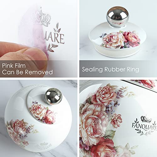Vintage Floral Porcelain Candy Jar for Kitchen Storage