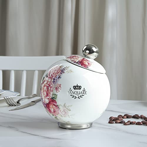 Vintage Floral Porcelain Candy Jar for Kitchen Storage