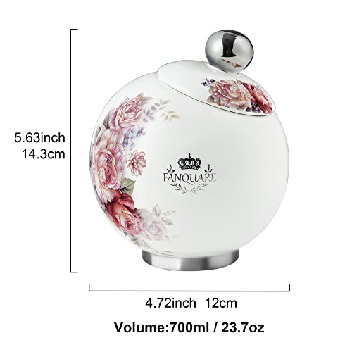 Vintage Floral Porcelain Candy Jar for Kitchen Storage