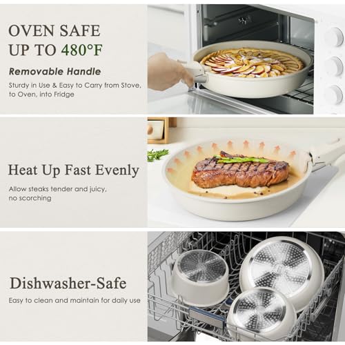 Non-Stick 5-Piece Detachable Handle Cookware Set
