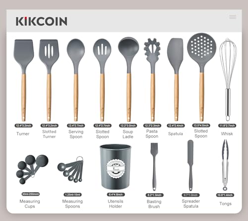 23-Piece Silicone Kitchen Utensils Set with Holder