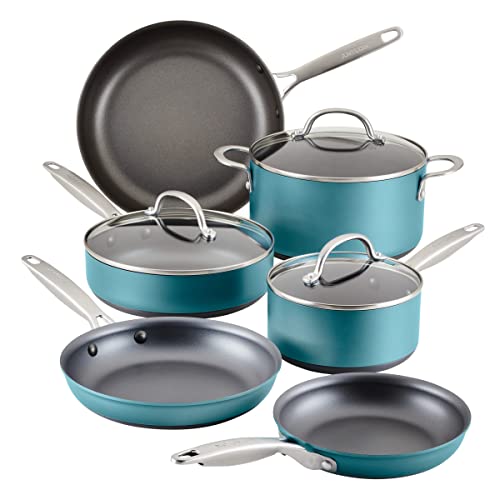 Anolon Achieve 9-Piece Nonstick Cookware Set - Teal