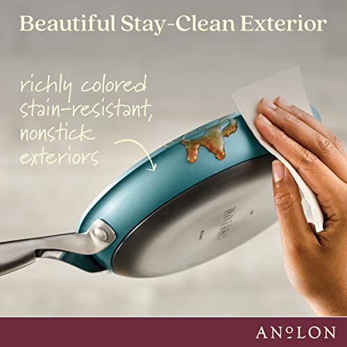 Anolon Achieve 9-Piece Nonstick Cookware Set - Teal