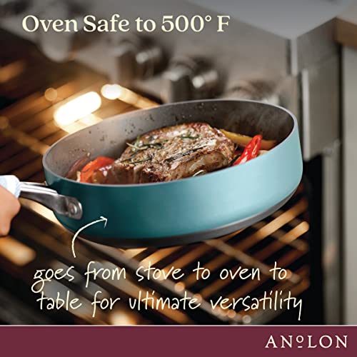 Anolon Achieve 9-Piece Nonstick Cookware Set - Teal