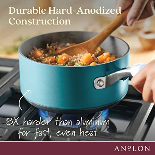 Anolon Achieve 9-Piece Nonstick Cookware Set - Teal
