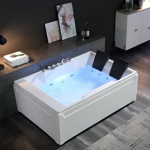 Empava 72" Acrylic Whirlpool Bathtub for Two