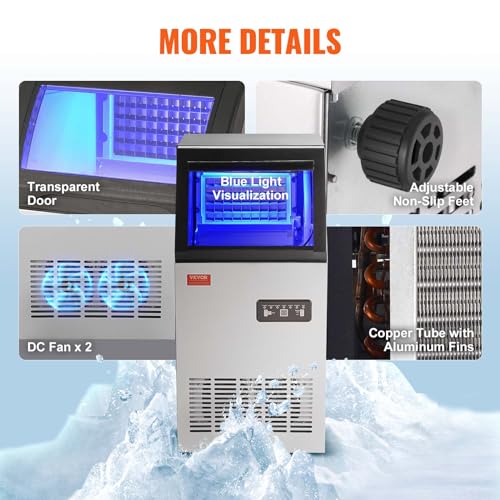 VEVOR 100 lbs/24H Commercial Ice Maker Machine