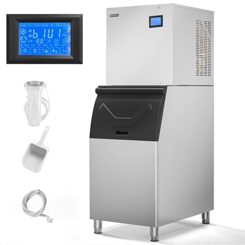 ROVSUN 400Lbs Commercial Ice Maker with Storage Bin